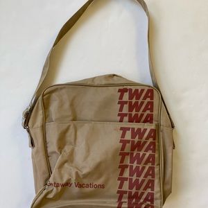 VINTAGE TWA Trans World Airlines Crossbody Messenger Bag